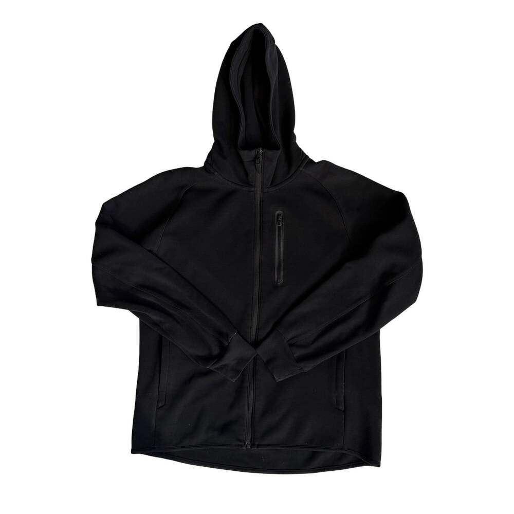 UNIQLO Men's Full Zip Hoodie Black Size M Long Sleeve Knit Sweatshirt